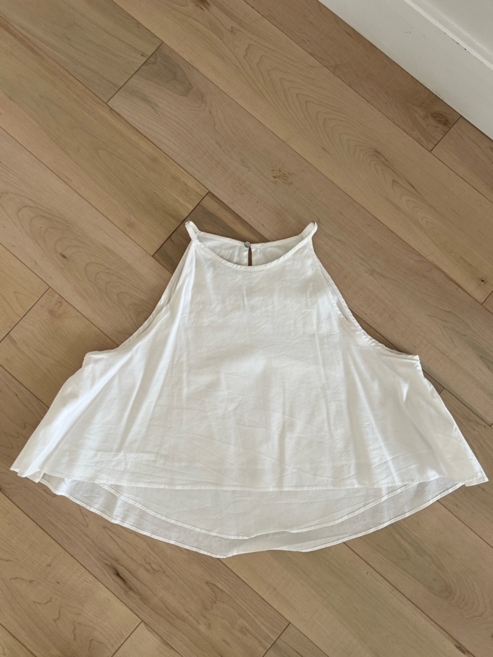 Zara White High-Neck Flowy Camisole